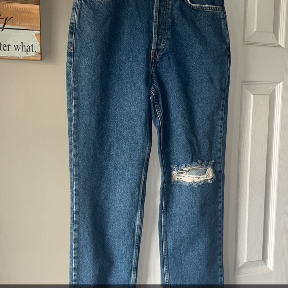 Free People Blue Straight Leg Jeans